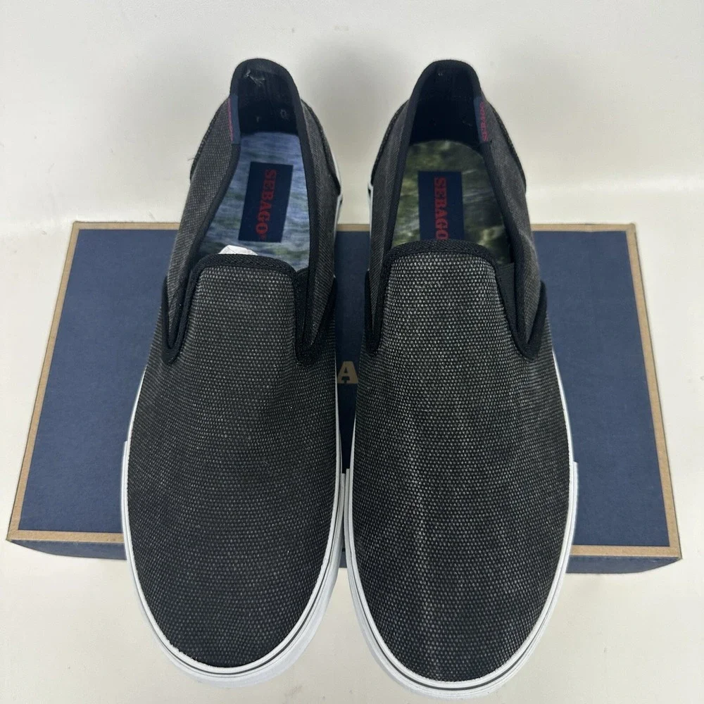 Sebago Men's Shoes Nolan Twin Gore Black Canvas Size 10 M Shoes New